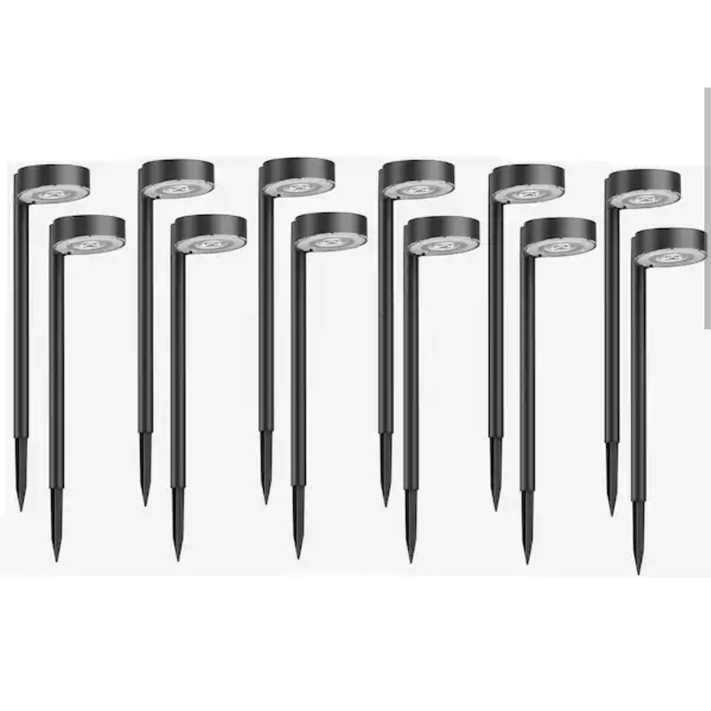 12 Pack Cool White LED Solar Pathway Lights, Waterproof ABS plastic Outdoor...
